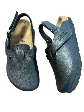 Birkenstock Birki's Tokio AS Slingback Clog Black Pebble Leather Youth Size 12